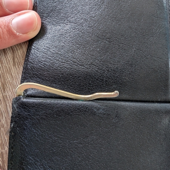 BALLY Black Leather Bifold Wallet Billfold Embossed Mens Made In Italy - Picture 7 of 8